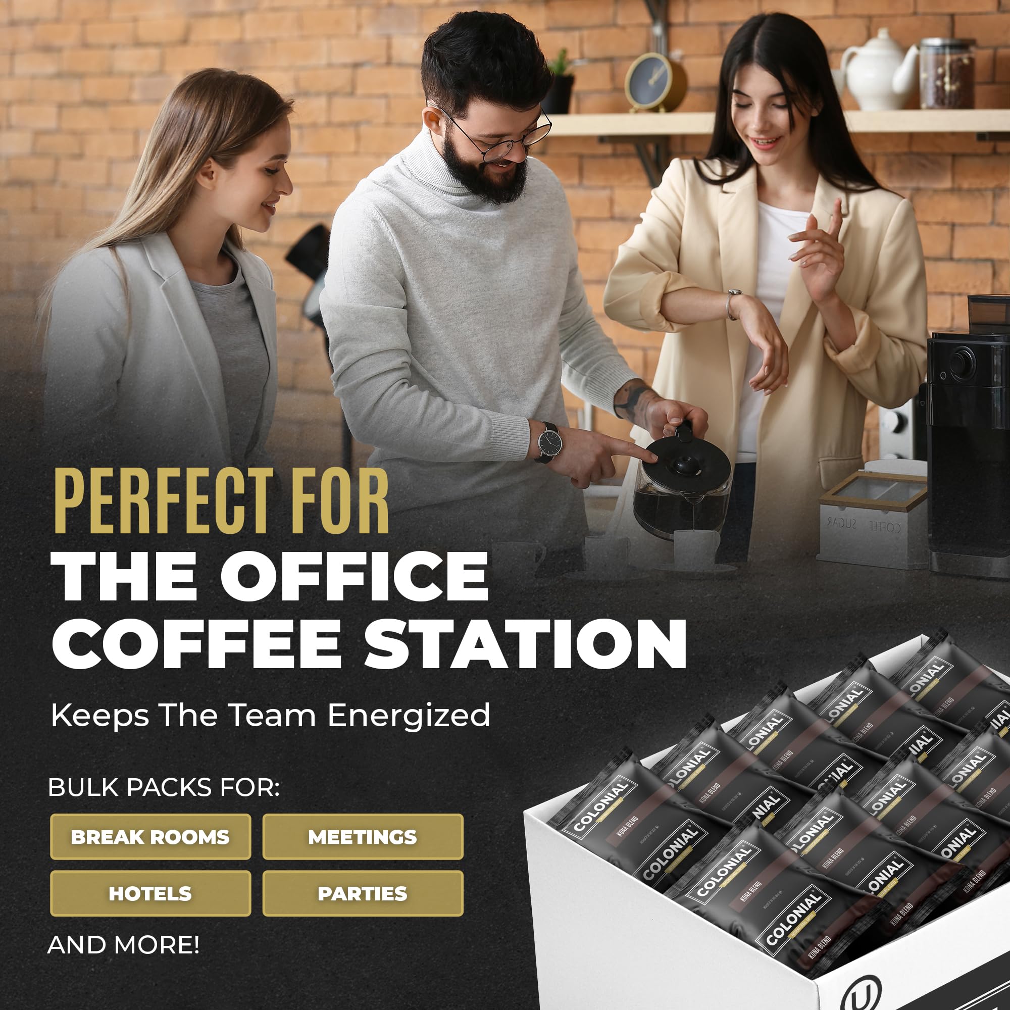 Colonial International Coffee drip brewer-ready portions for reliable full-pot flavor