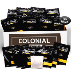 Colonial International Coffee filterpack for 4-cup brewing in hotel rooms.