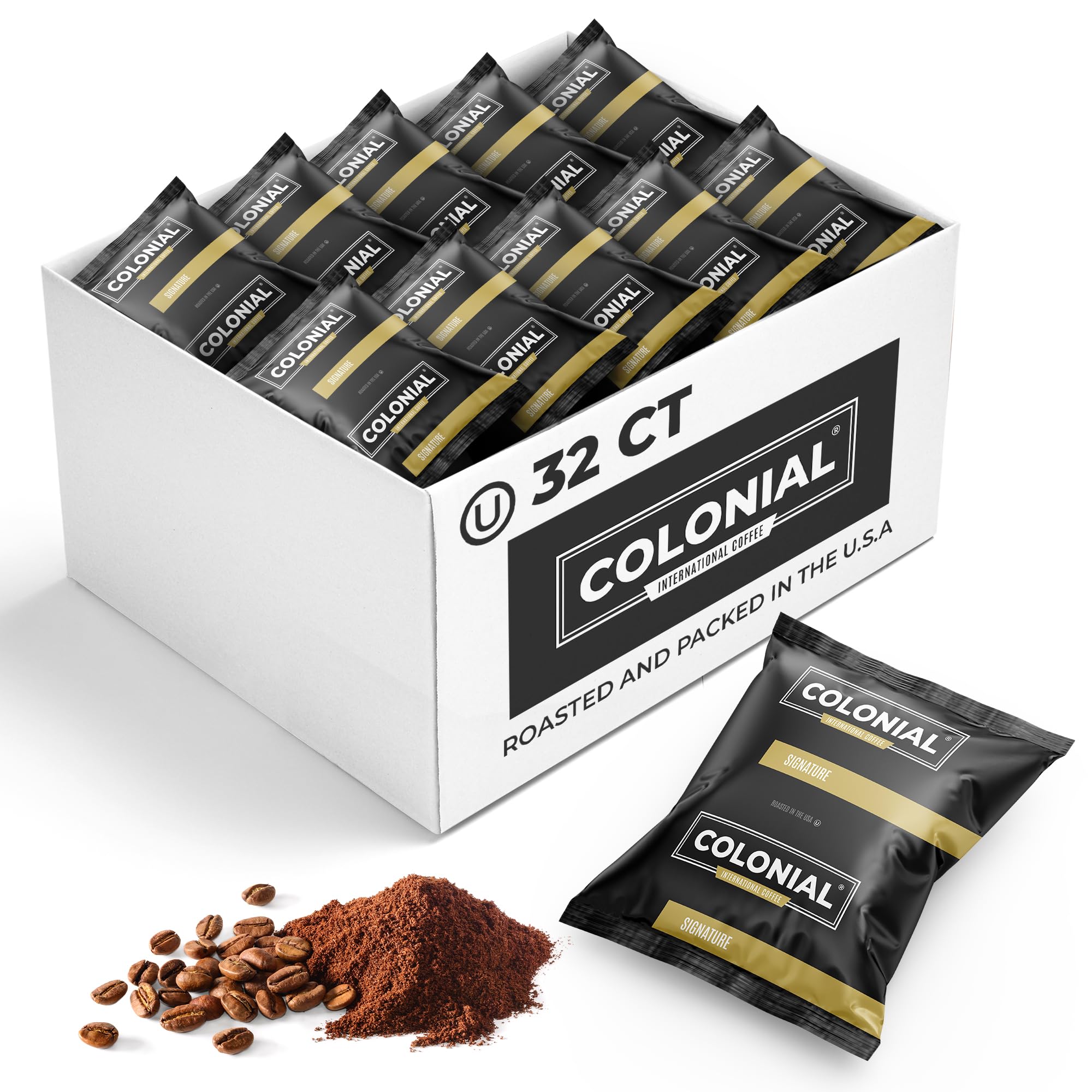 Colonial International Coffee Signature Blend frac-pack for quick single-pot brewing