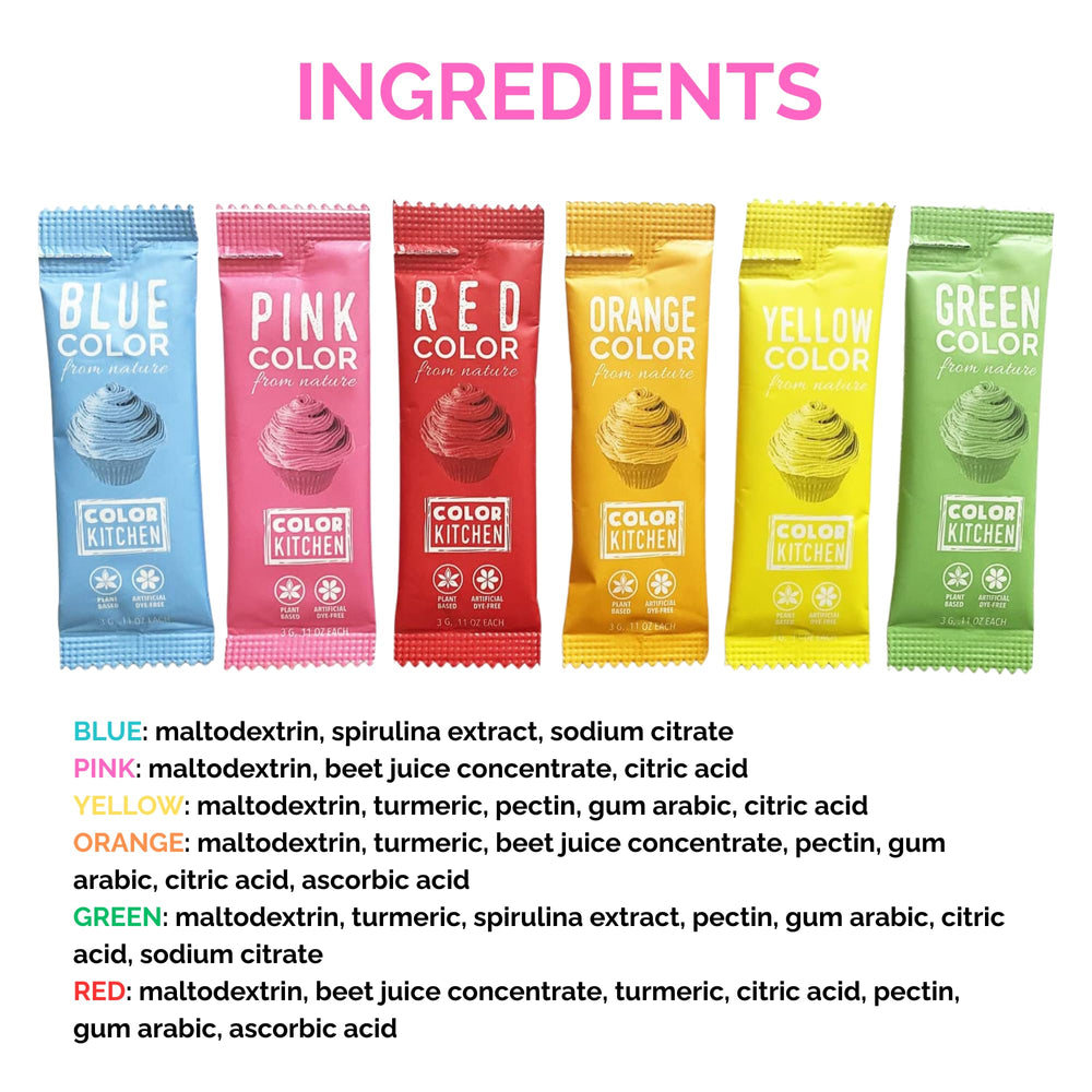 COLOR KITCHEN pink powder adds bright, natural color to desserts