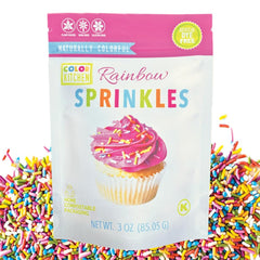 Color Kitchen Rainbow Sprinkles on cupcakes and cookies for festive color