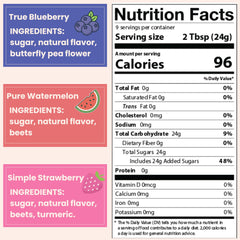 Colorwayz dye-free blueberry cotton candy sugar in an 8oz bag, ideal for event treats.