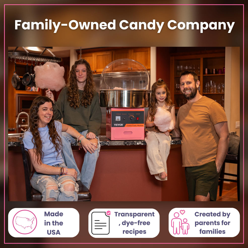 Colorwayz dye-free cotton candy sugar from a family-owned brand committed to wholesome treats.