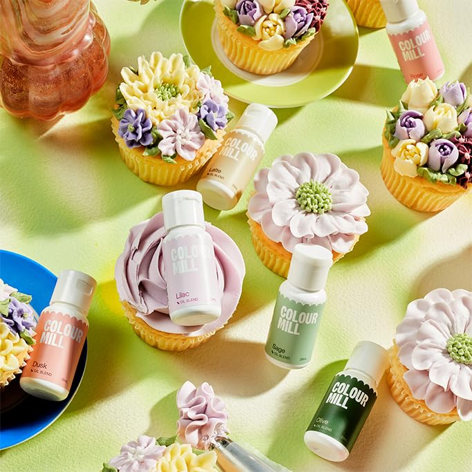 Buttercream tinted with Colour Mill Botanical 6-Pack for rich, even hues.