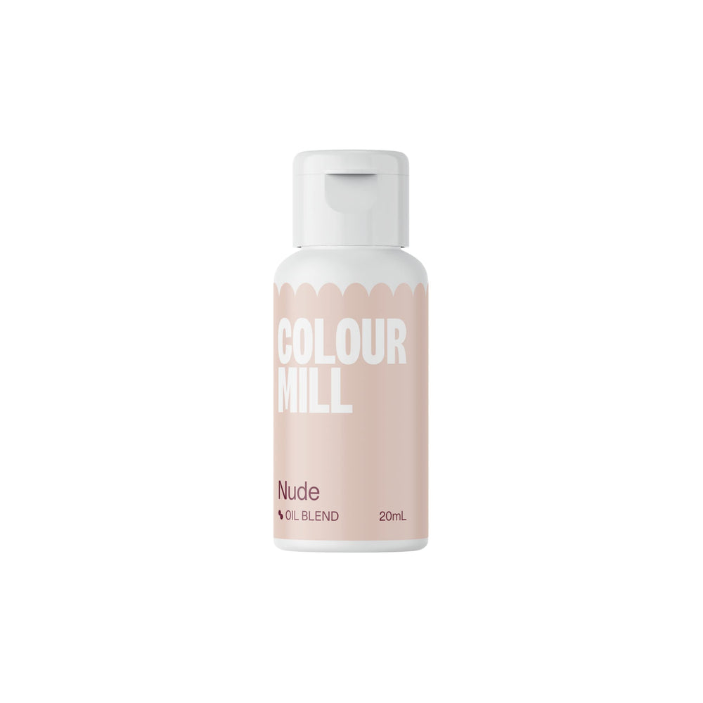 Colour Mill nude oil-based color bottle for vibrant fat-based desserts and frostings.