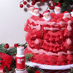 Colour Mill red oil-based coloring enhances chocolate ganache for smooth, rich red tones.