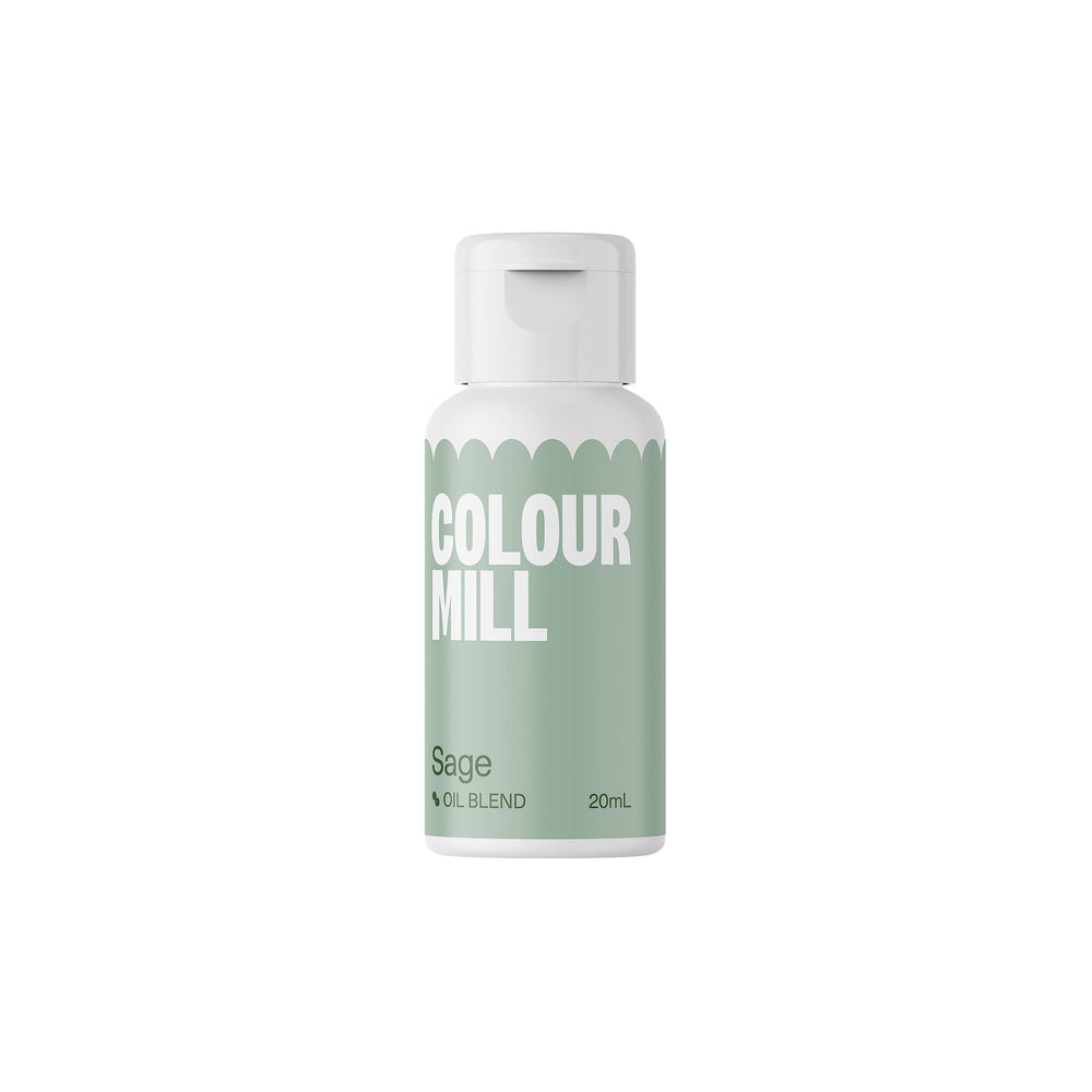 Colour Mill Sage oil-based coloring bottle enables precise cake coloring.