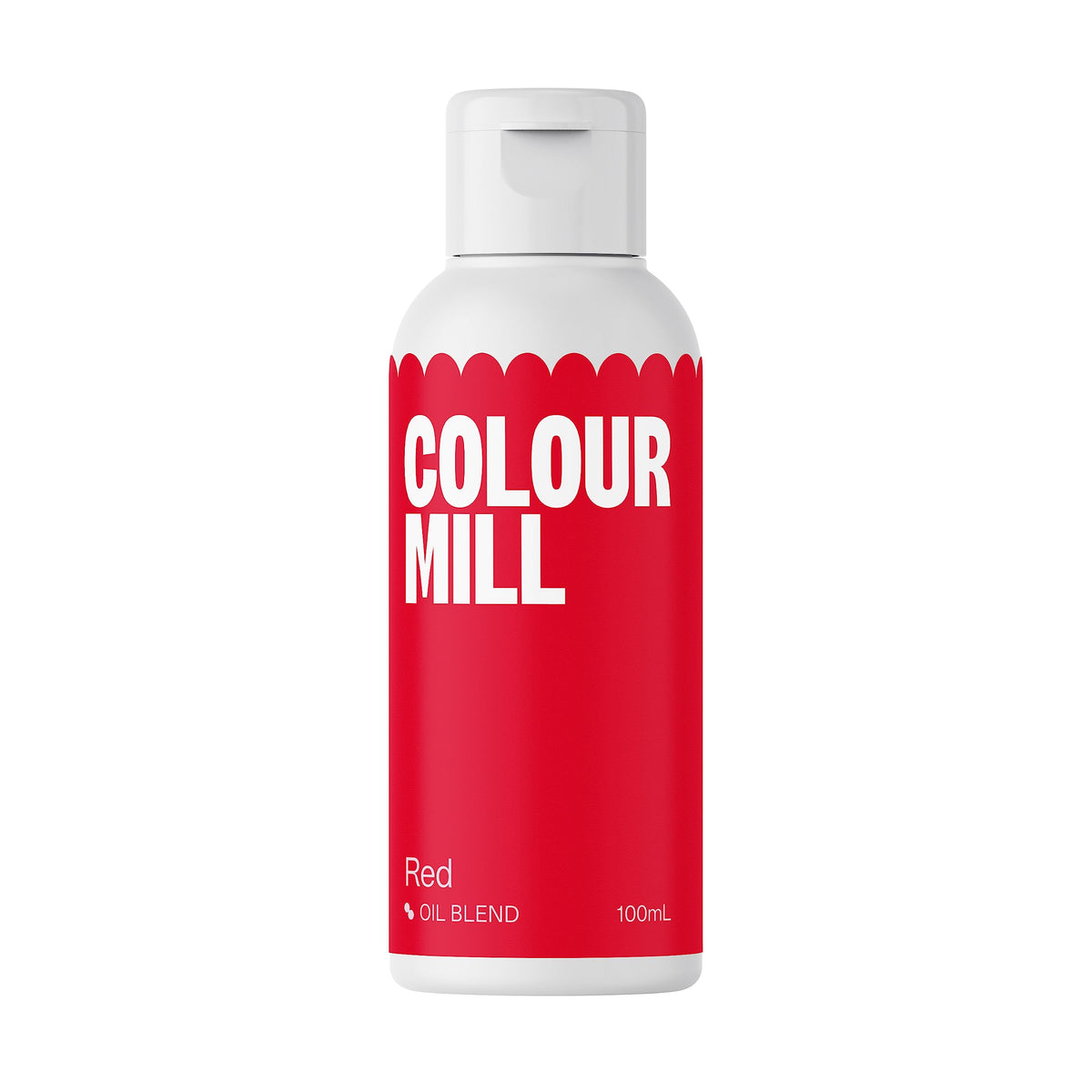 Colour Mill red oil-based color in 100ml bottle boosts buttercream brightness