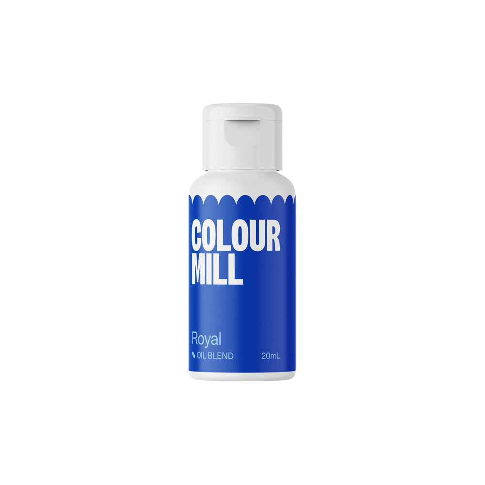 Colour Mill Royal Blue oil-blend bottle for vibrant edible color in cakes.