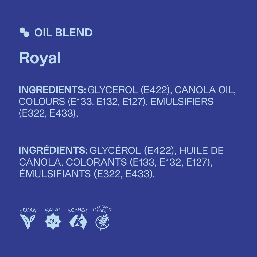 Colour Mill Royal Blue oil-blend pouring close-up shows smooth dispersion for even color.