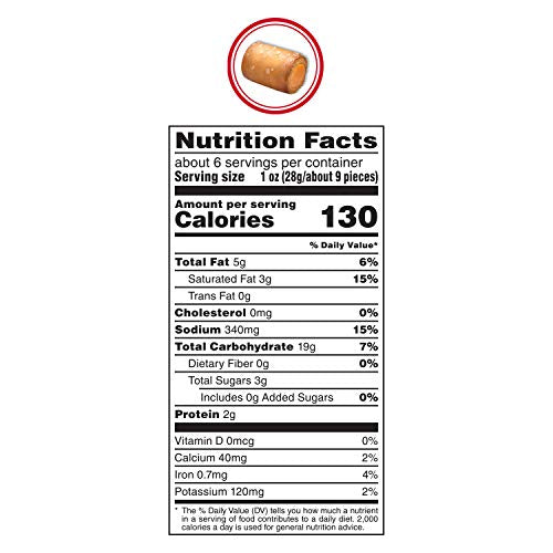 Combos Buffalo Blue Cheese Pretzel Baked Snacks bag open reveals filling, great for quick snacking.
