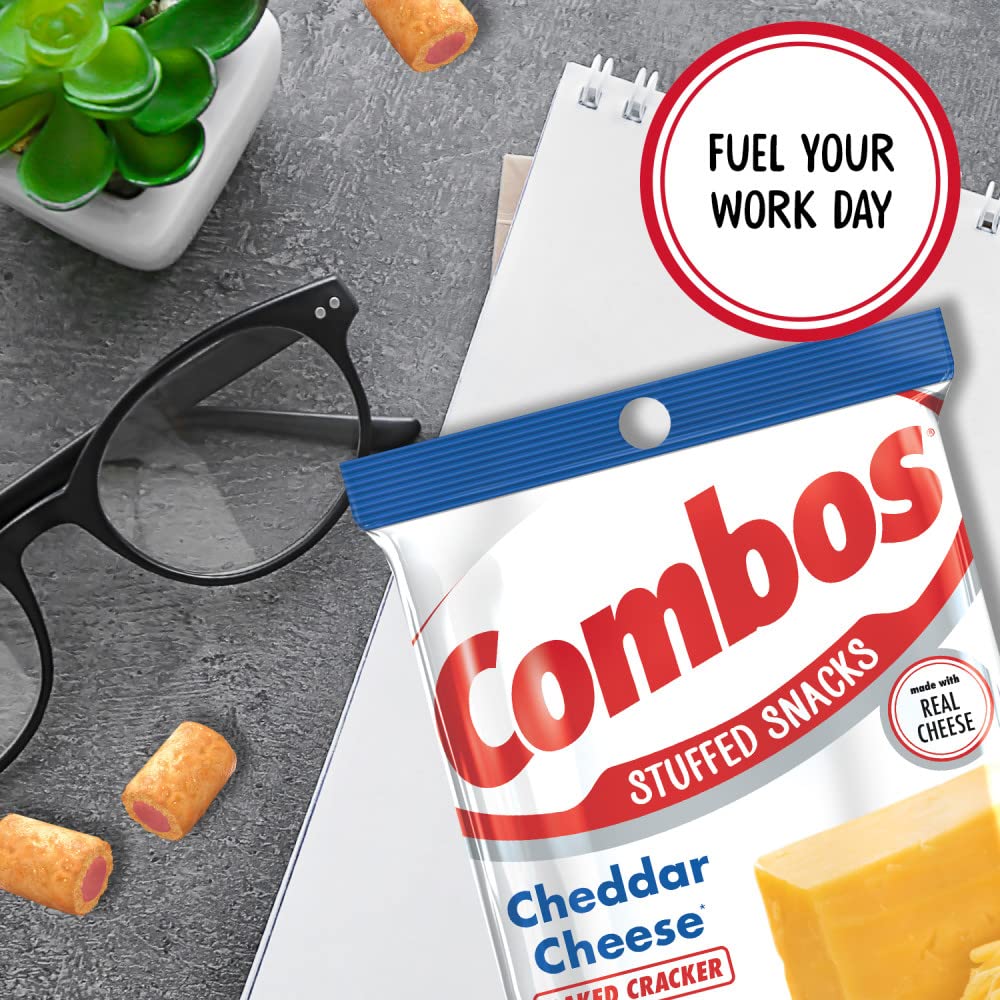 On-the-go pack of Combos cheddar crackers for busy days.