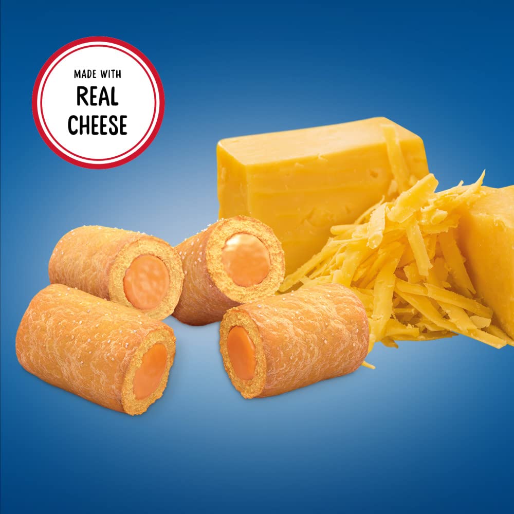 Oven-baked texture of Combos cheddar crackers with bold flavor.