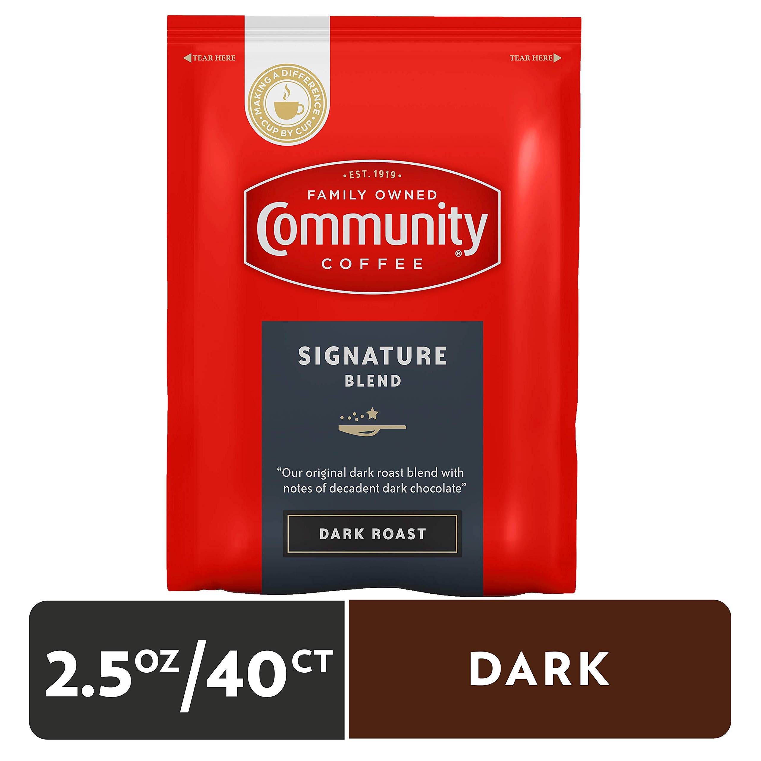 Community Coffee 2-5oz pre-measured pack ensuring consistent strength