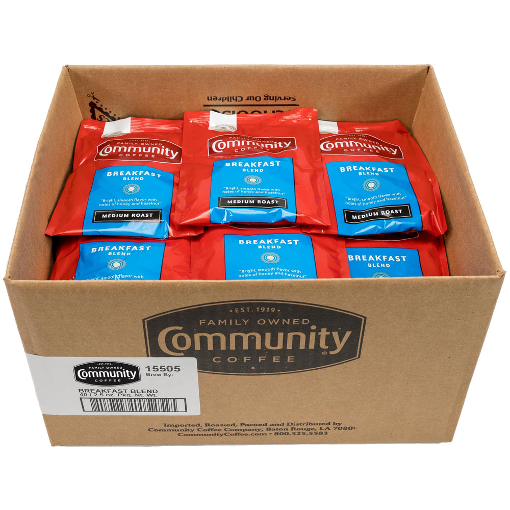 Community Coffee for Airbnb and hotel guest rooms with pre-measured packs