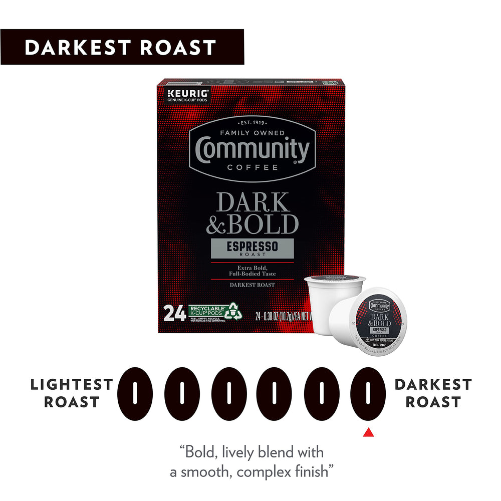 Community Coffee aroma-rich brew in a steaming cup.