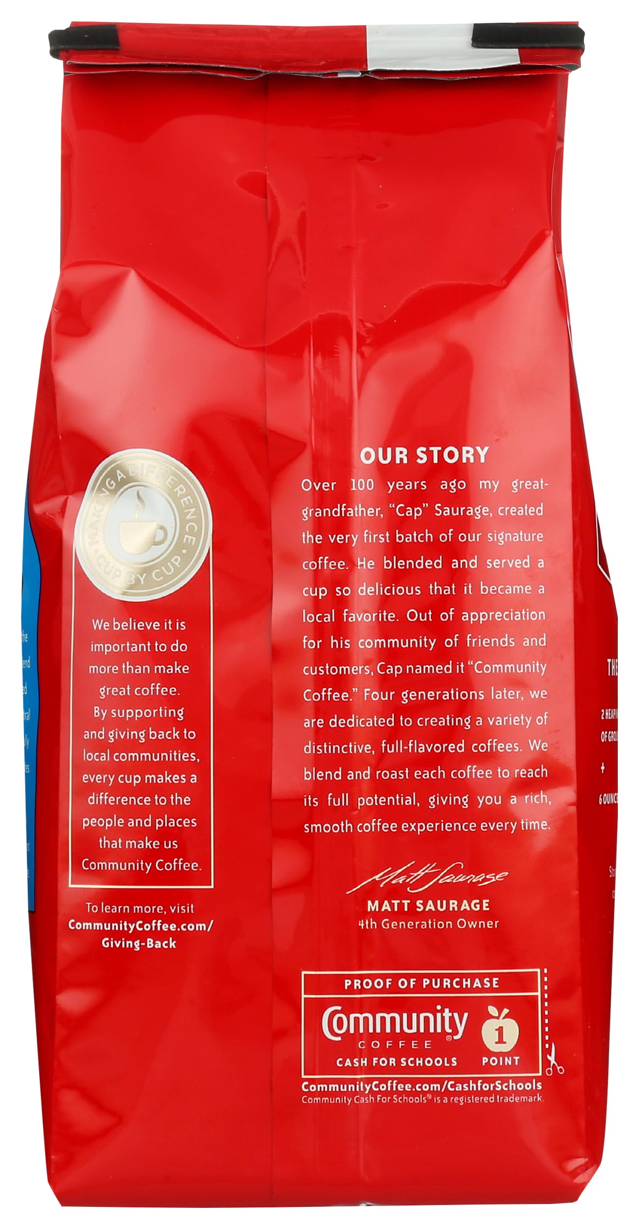 Community Coffee Breakfast Blend steaming cup showcases honey and hazelnut notes