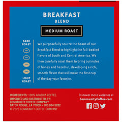 Honey and hazelnut notes highlighted in Breakfast Blend for depth