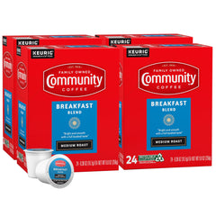 Community Coffee Breakfast Blend pod-brew for a smooth morning cup.