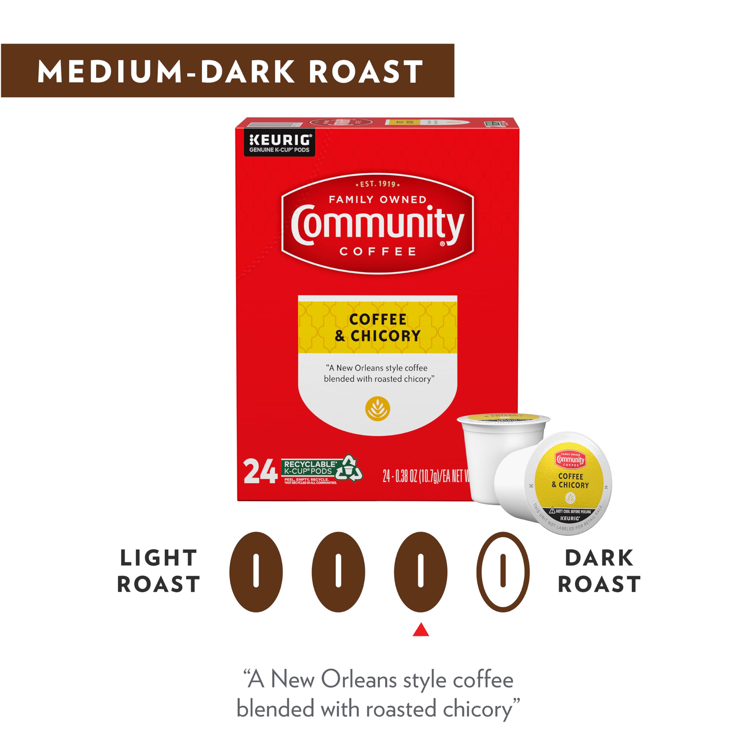 Community Coffee brewed into a mug for warm mornings.