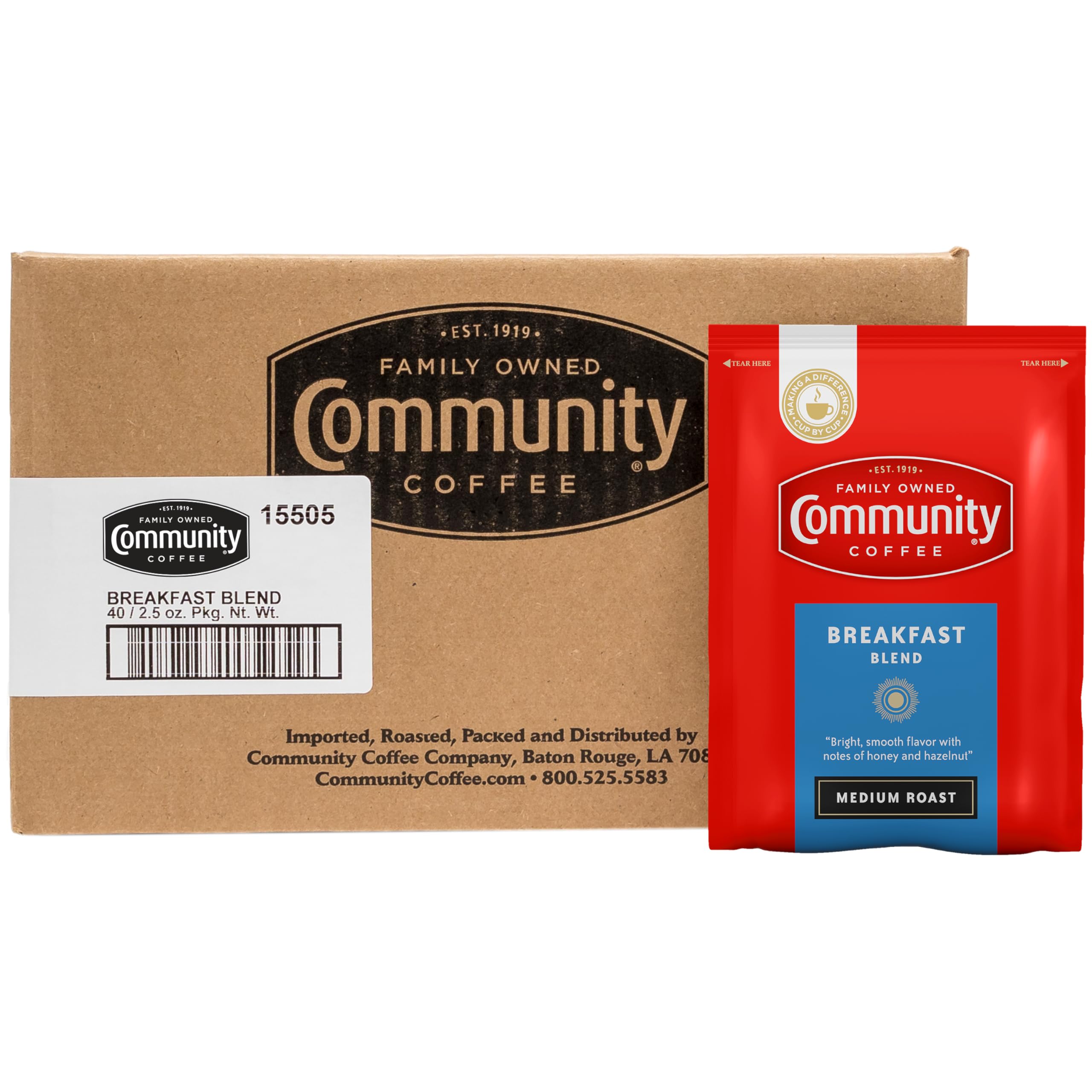 Community Coffee bulk office packaging ready for busy kitchens