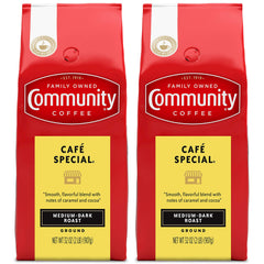 Community Coffee Cafe Special ground coffee in a 64 oz pack for home brew