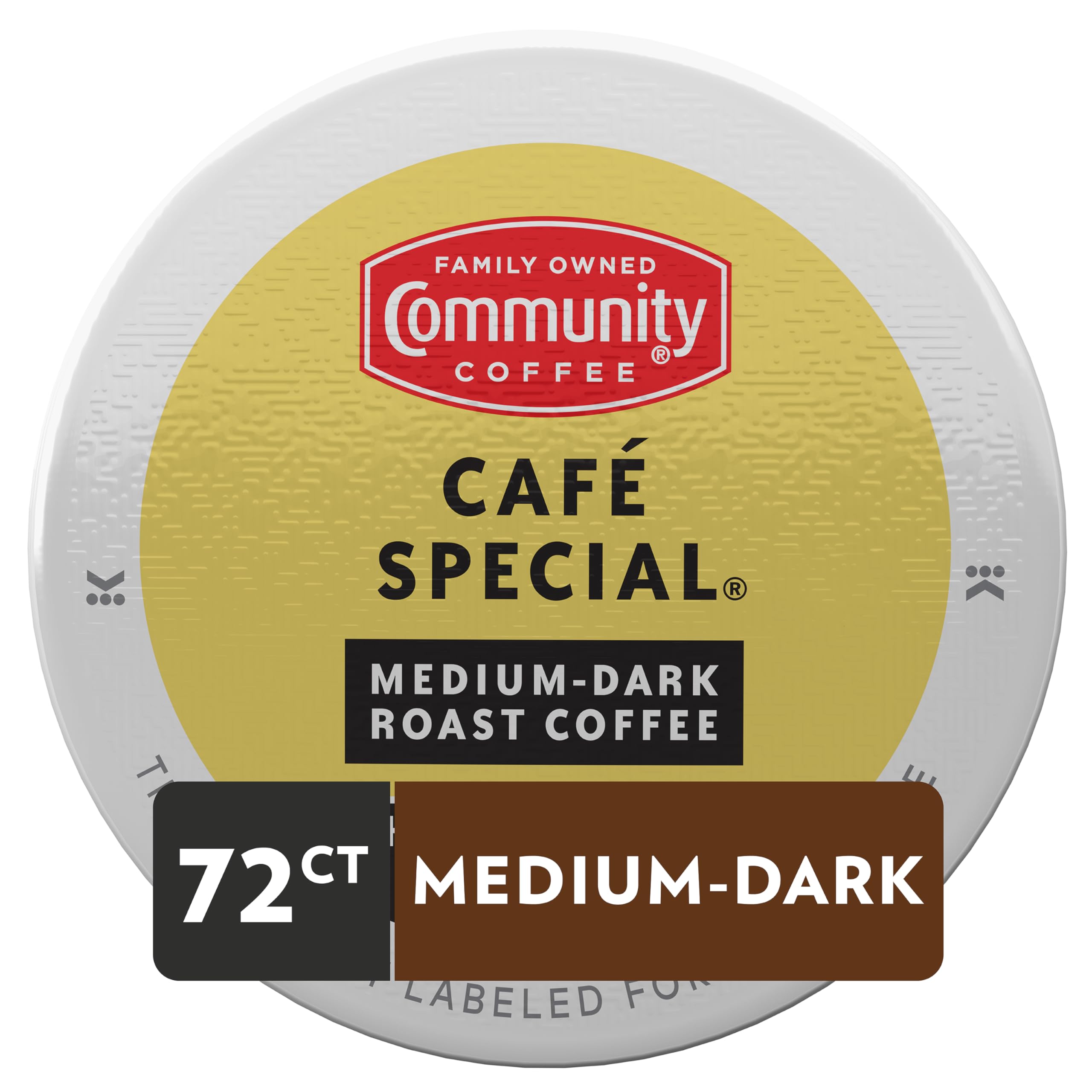 Community Coffee Cafe Special K-Cup pods in Keurig brewer for convenient brewing.