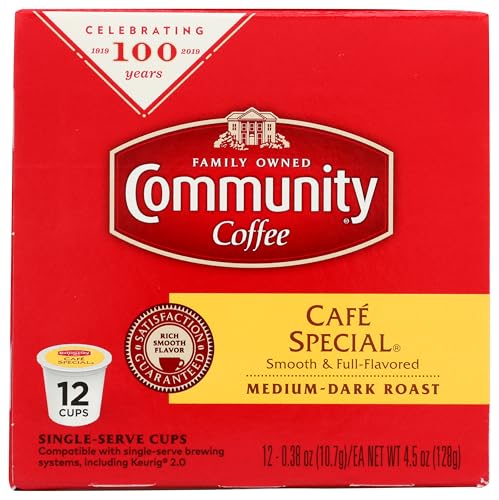 Community Coffee Cafe Special pod brew highlighting medium-dark roast flavor