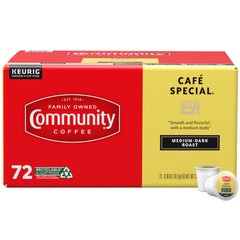 Community Coffee Café Special pods packaging shows convenient single-serve format.