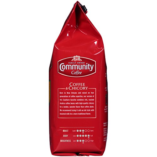 Community Coffee community-focused values and quality packaging imagery