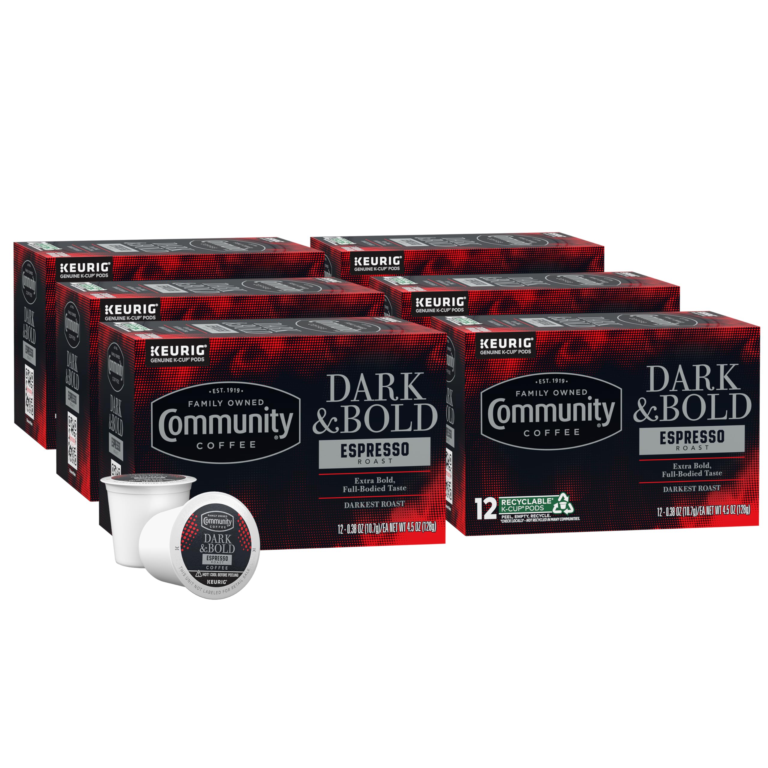 Community Coffee Dark & Bold Espresso Pod ready for a rich, quick brew.