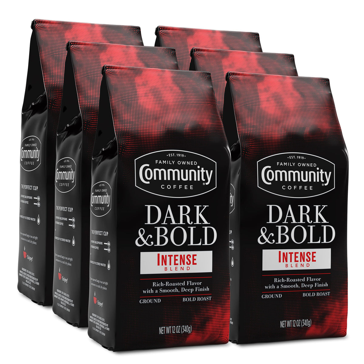 Community Coffee Dark & Bold Intense Blend 72oz Pack: bold mornings start here.