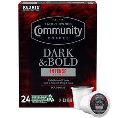 Community Coffee Dark & Bold Intense Blend pod for a bold morning