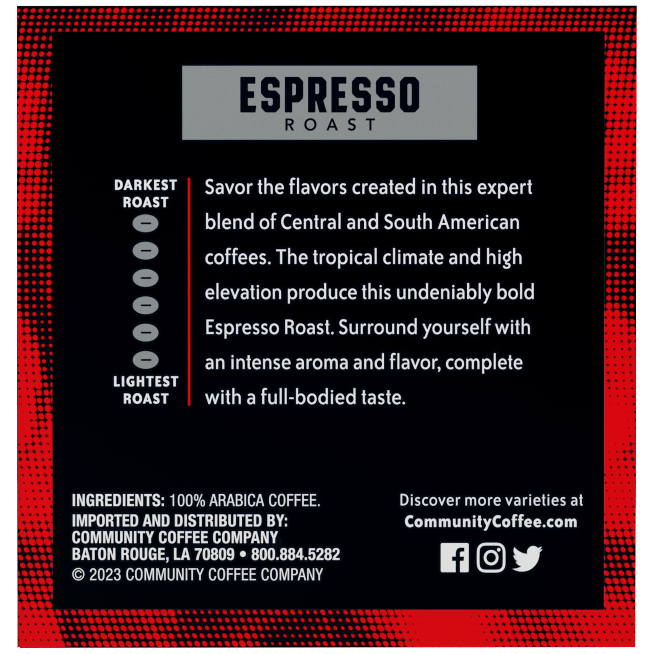 Community Coffee dark roast aroma visual showing rich fragrance in kitchen