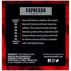 Community Coffee dark roast aroma visual showing rich fragrance in kitchen