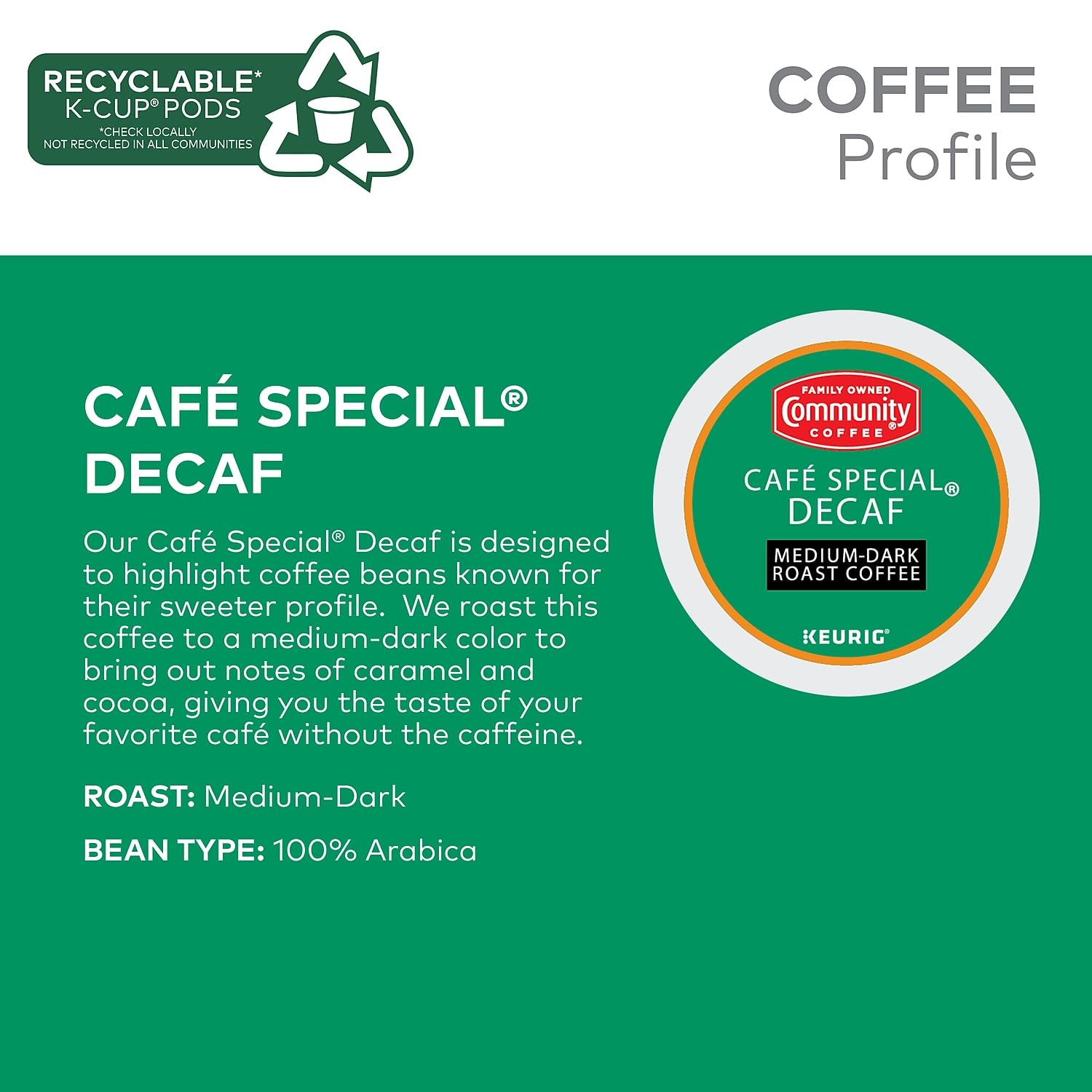 Family-owned tradition with roasting beans and Community Coffee branding.