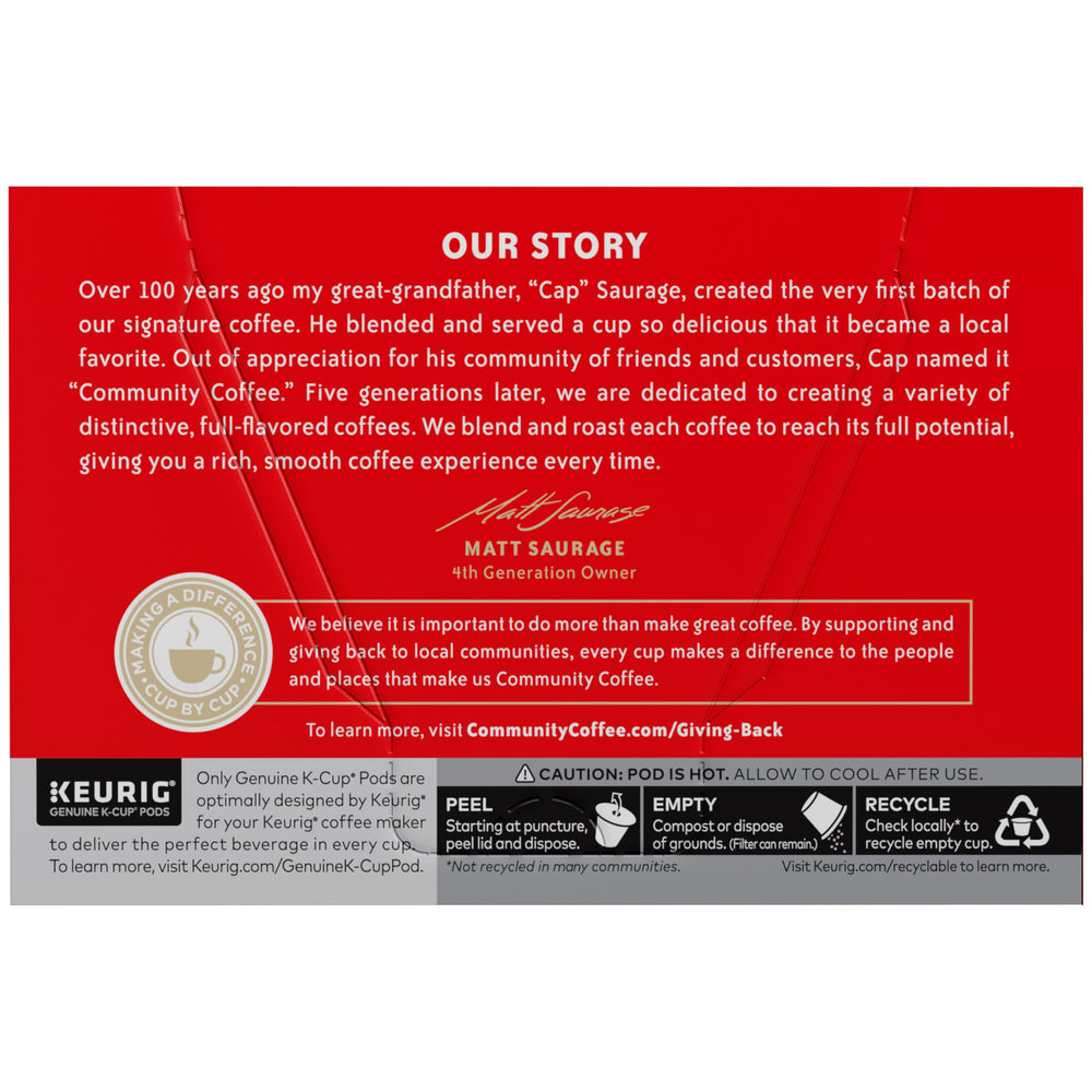 Community Coffee First Light brewing scene with a Keurig offers quick, simple coffee moments.