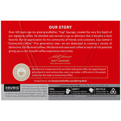 Community Coffee First Light brewing scene with a Keurig offers quick, simple coffee moments.