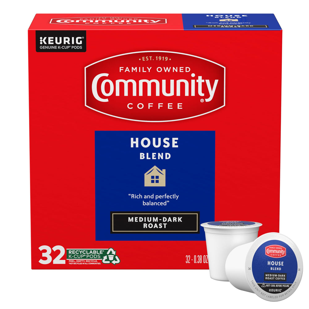 Community Coffee House Blend cup with smooth, balanced aroma.
