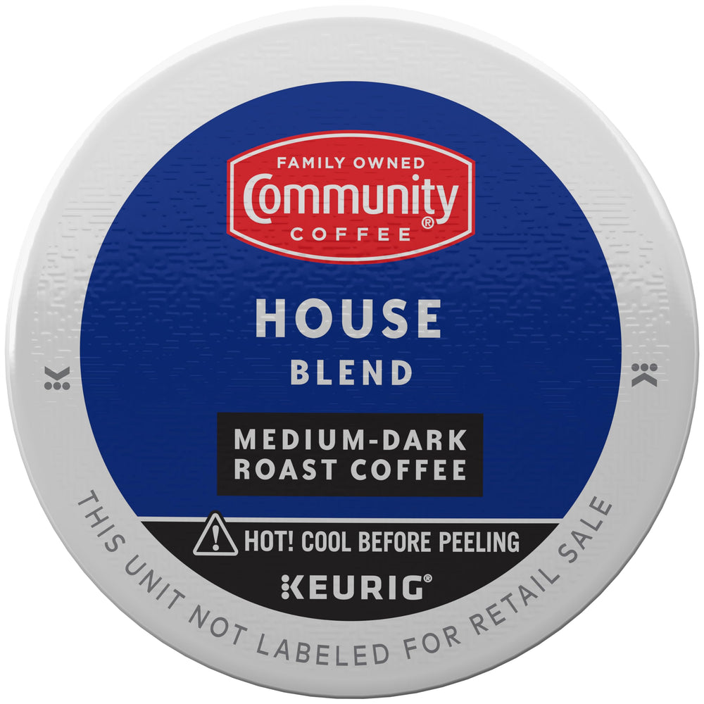 Community Coffee House Blend k-cup pods ready for quick morning brew.