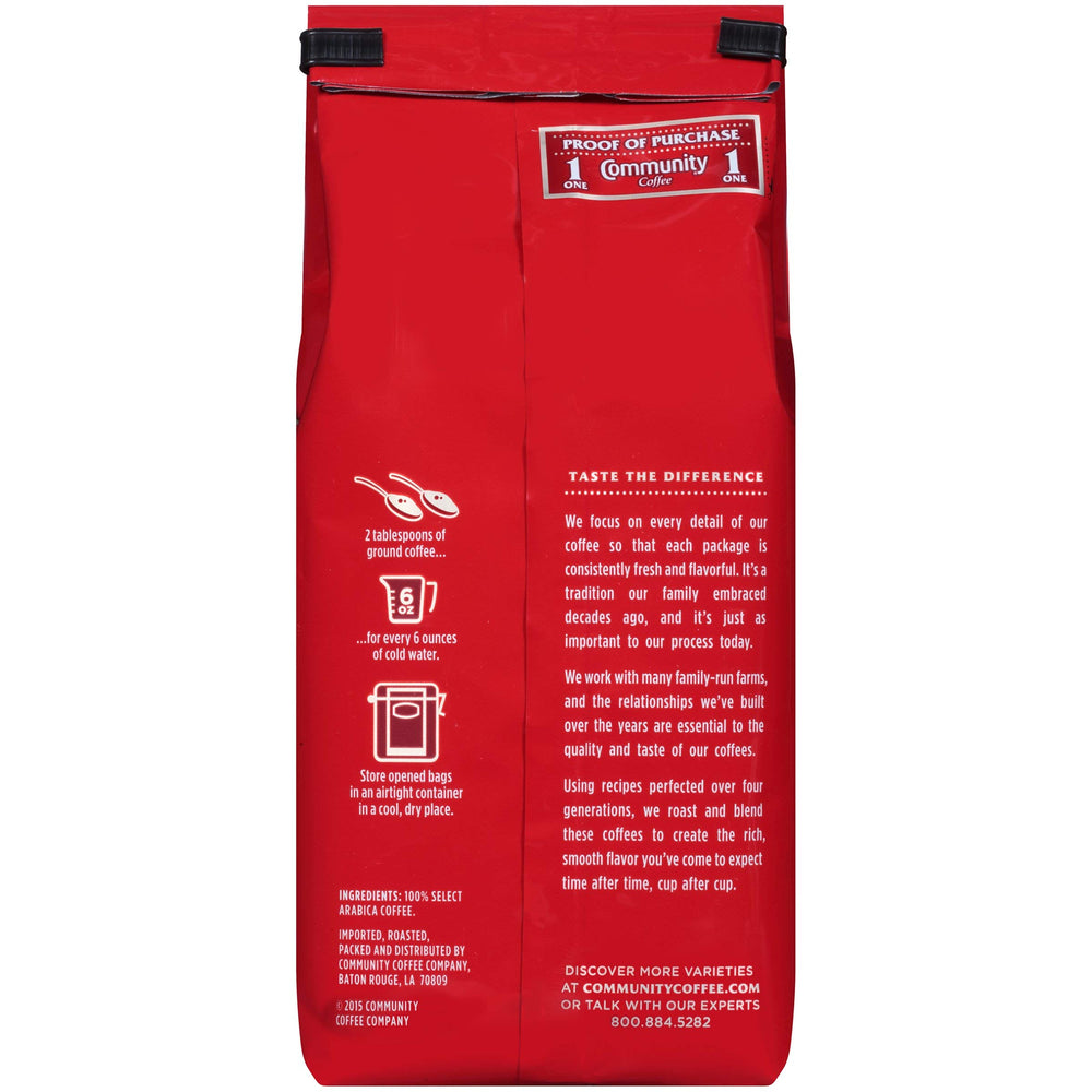 Community Coffee House Blend packaging front, 12oz bag designed for fresh at-home enjoyment.