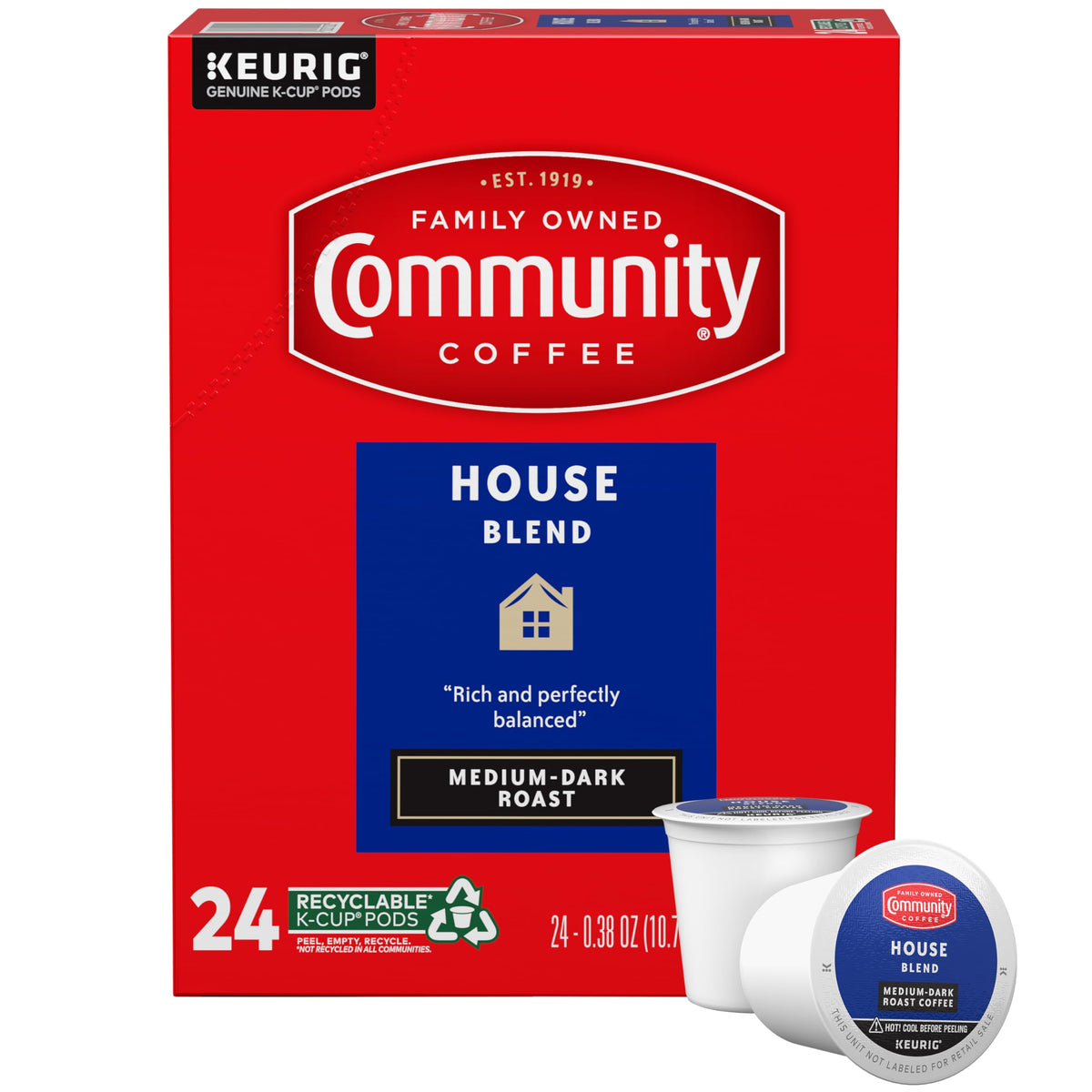 Community Coffee House Blend pods pack ready for quick, full-flavored mornings.