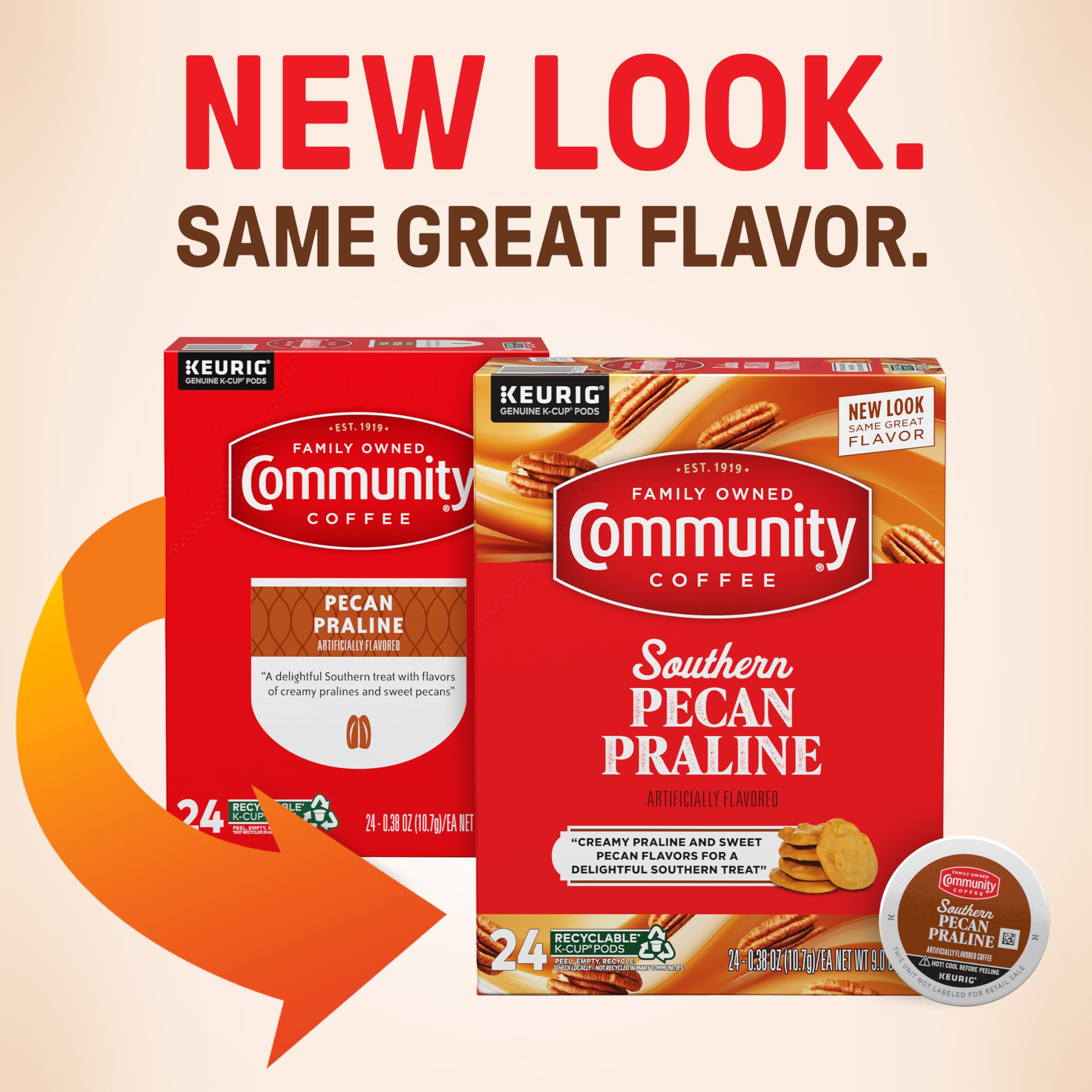 Community Coffee K-Cup brew cup demonstrates easy, fast coffee moments.