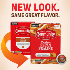 Community Coffee K-Cup brew cup demonstrates easy, fast coffee moments.