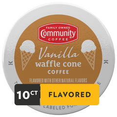 Community Coffee K-Cup brew setup showing Keurig compatibility for fast cups.