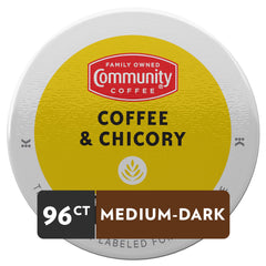 Community Coffee Keurig-compatible pods brewing a smooth, bold cup.