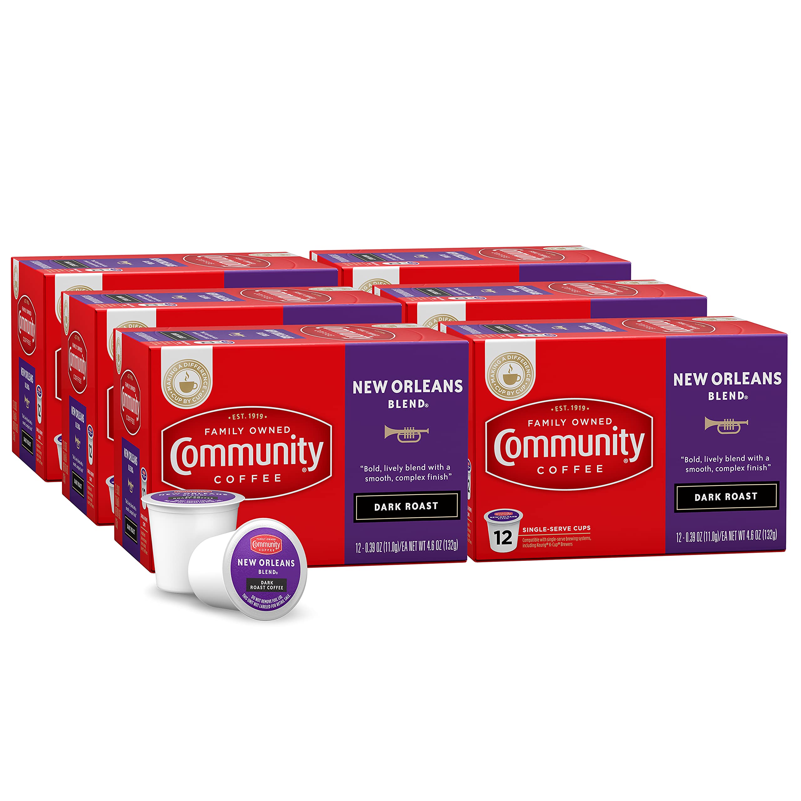 Community Coffee New Orleans Blend pods box ready for quick, bold mornings.