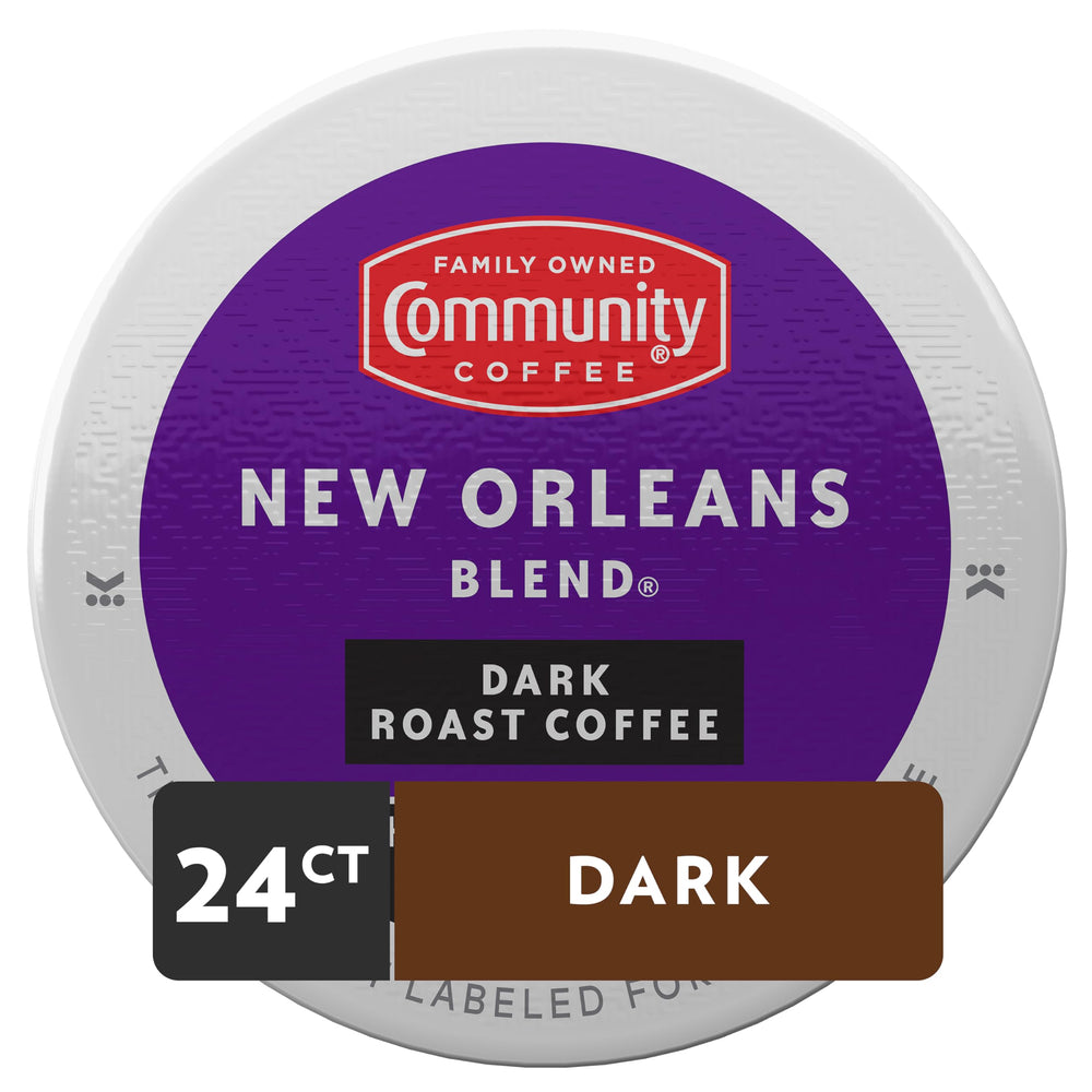 Close-up of Community Coffee New Orleans Blend pods for consistent brews.
