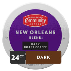 Close-up of Community Coffee New Orleans Blend pods for consistent brews.