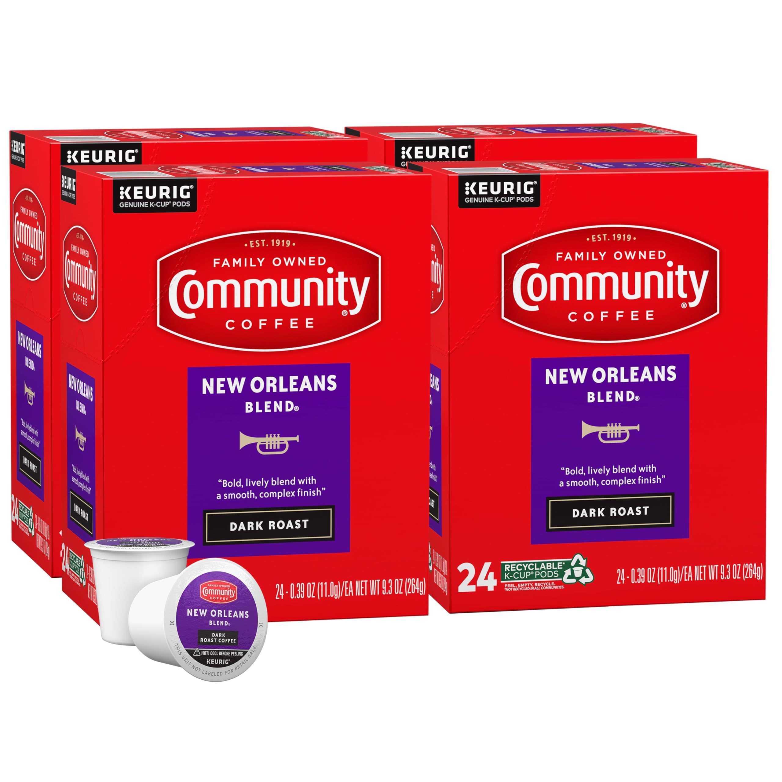 Community Coffee New Orleans Blend pods pack for quick, bold mornings.